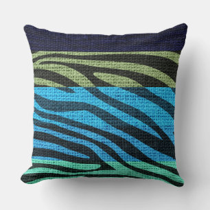 Cojín Decorativo Patrón de impresión de la piel de cebra retro Rúst