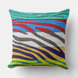 Cojín Decorativo Patrón de impresión de la piel de cebra retro Rúst