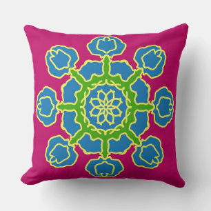 Cojín Decorativo Patrón de impresión de tela multicolor moderno en