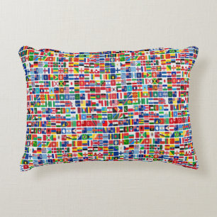 Cojín Decorativo Patrón de indicadores de la nación de todos los pa