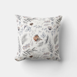 Cojín Decorativo Patrón de invierno de Navidades Robin de color de 