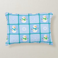Patrón de invierno de snowman y copos de nieve