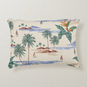 Cojín Decorativo Patrón de isla tropical retro sin fisuras en la lu