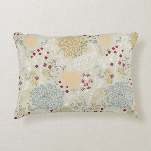 Cojín Decorativo patrón de jardín rizado (Anverso)