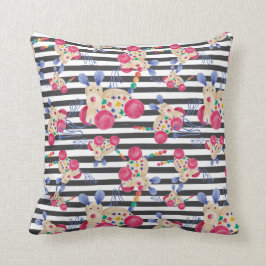 Cojín Decorativo Patrón de juguete de arrastre de perro de madera