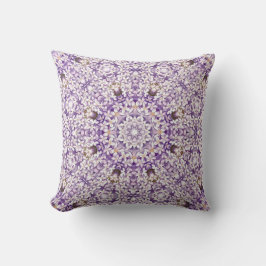 Cojín Decorativo Patrón de Kaleidoscopio de Lilac Vintage