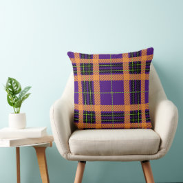 COJÍN DECORATIVO PATRÓN DE LA HALLOWEB DE LA PURPLE NARANJA VERDE N