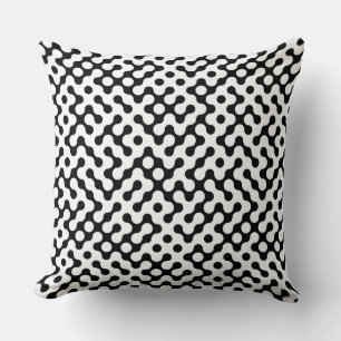 Cojín Decorativo Patrón de laberinto blanco negro lindo