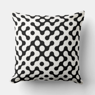 Cojín Decorativo Patrón de laberinto blanco negro lindo