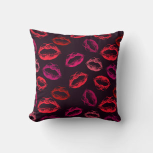 Cojín Decorativo Patrón de labios rojos sin soldadura