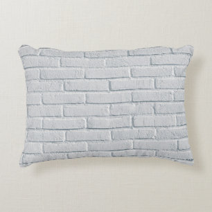 Cojín Decorativo Patrón de ladrillos de pared de piedra blanca