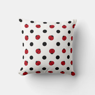 Cojín Decorativo Patrón de ladybug retro curado