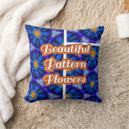 Cojín Decorativo Patrón de las flores azules abstractas