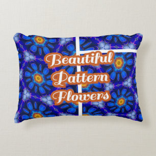 Cojín Decorativo Patrón de las flores azules abstractas