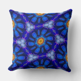 Cojín Decorativo Patrón de las flores azules abstractas