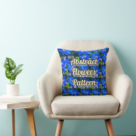 Cojín Decorativo Patrón de las flores azules profundas
