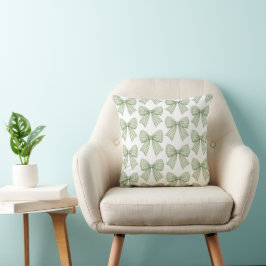 Cojín Decorativo Patrón de lazo de gingham de sabio moderno