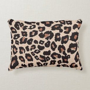 Cojín Decorativo Patrón de leopardo beige y negro
