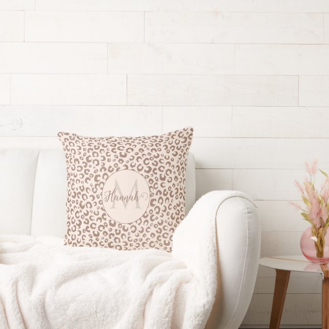 Cojín Decorativo Patrón de leopardo bronceado y mousse de mocha (Sofá)