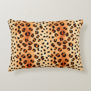 Cojín Decorativo Patrón de leopardo de las acuarelas dibujado a ma