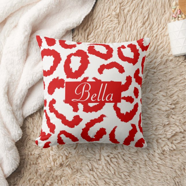 Cojín Decorativo Patrón de leopardo rojo (Manta)