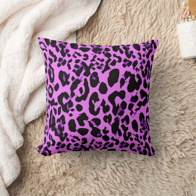 Cojín Decorativo Patrón de leopardo rosa abstracto (Manta)