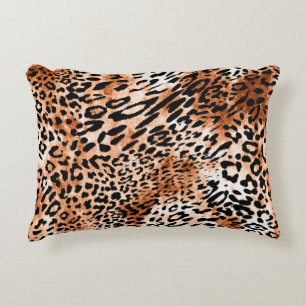 Cojín Decorativo Patrón de leopardo sin foco, huella animal african
