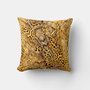 Cojín Decorativo Patrón de leopardo y serpiente