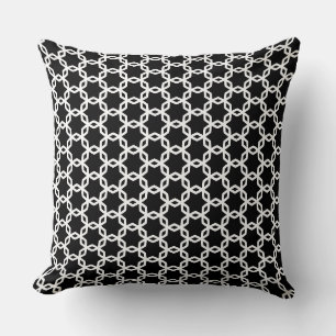 Cojín Decorativo Patrón de letalidad en blanco y negro