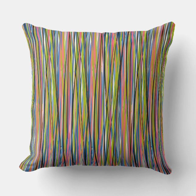 Cojín Decorativo Patrón de línea boho indio abstracto (Anverso)