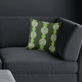 Cojín Decorativo Patrón de línea circular verde regular
