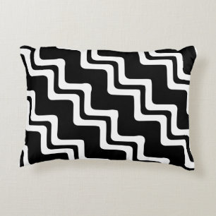 Cojín Decorativo Patrón de línea de doble color Zig Zag diagonal