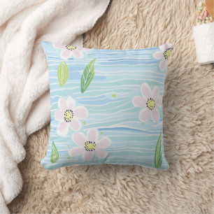 Cojín Decorativo Patrón de línea floral abstracta moderna (10)