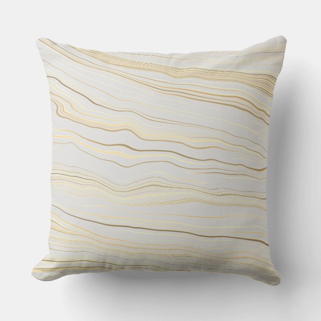 Cojín Decorativo Patrón de línea taupe contemporáneo (Anverso)