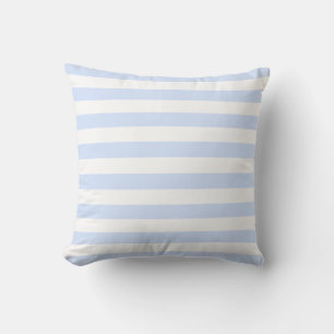 Cojín Decorativo Patrón de líneas pastel blanco y azul bebé