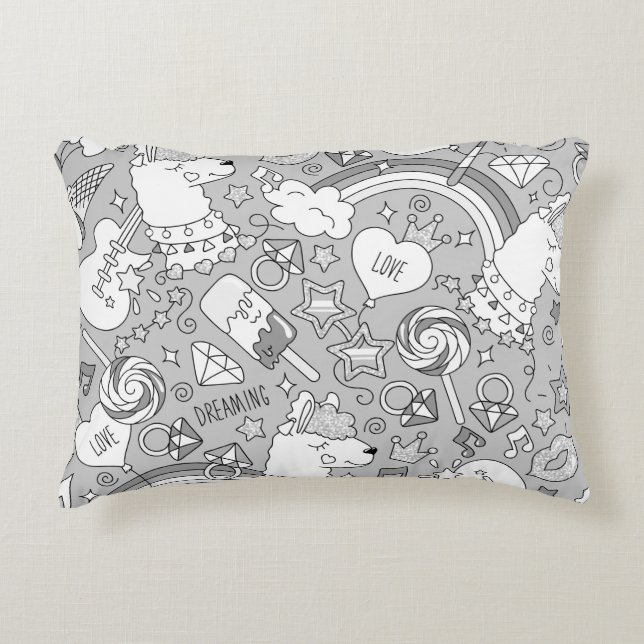 Cojín Decorativo patrón de llama 4 (Anverso)