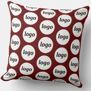 Cojín Decorativo Patrón de logotipo simple burgundy