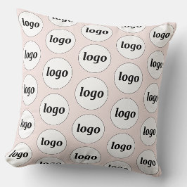 Cojín Decorativo Patrón de logotipo simple rosa rubor