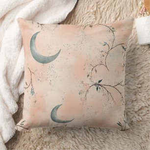 Cojín Decorativo Patrón de Luna Floral Celestial Boho (3)