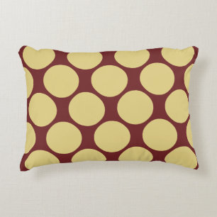 Cojín Decorativo Patrón de lunares amarillo y rojo elegante