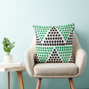 Cojín Decorativo Patrón de lunares de triángulo verde negro