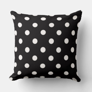 Cojín Decorativo Patrón de lunares en blanco y negro