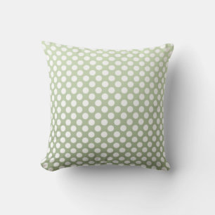Cojín Decorativo Patrón de lunares gris verde y blanco