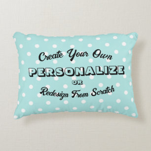 Cojín Decorativo Patrón de lunares pastel - Azul