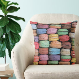 Cojín Decorativo Patrón de Macaron francés colorido