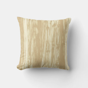Cojín Decorativo Patrón de madera de deriva - bronceado, beige y cr