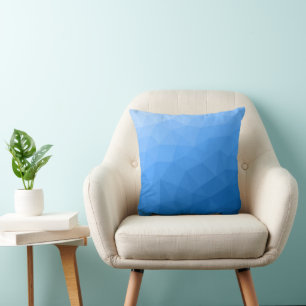 Cojín Decorativo Patrón de malla geométrica con gradiente azul clar