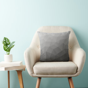 Cojín Decorativo Patrón de malla geométrica de gradiente gris