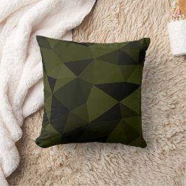 Cojín Decorativo Patrón de malla geométrica negro verde oscuro del 