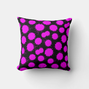 Cojín Decorativo Patrón de mancha - Magenta sobre negro